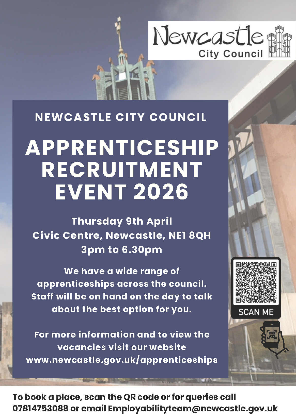 Apprenticeship Event Flyer for Newcastle City Council